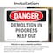 Signmission Demolition In Progress Keep Out Danger Sign, Vinyl Decal, 10in W x 7in L, 2PK OS-2PACK-DS-D-710-L-1835 - alternate 4